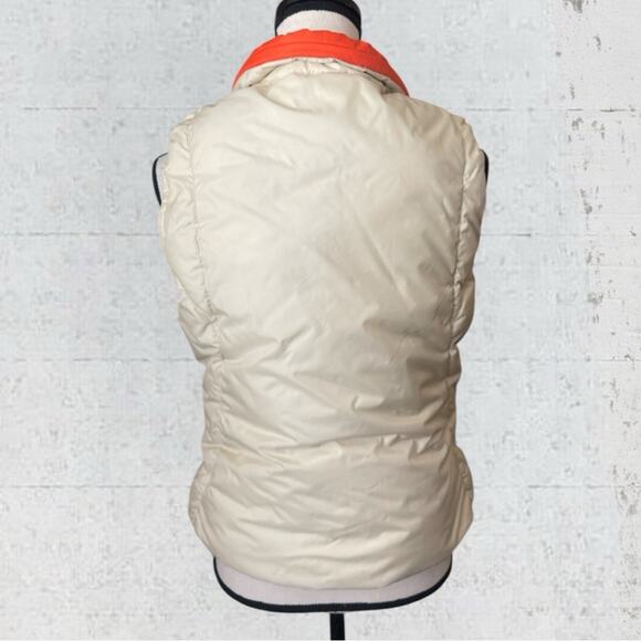 VTG 1995 NIKE Women’s Reversible Down Puffer Vest Size M Orange/Cream Sporty - Picture 7 of 15